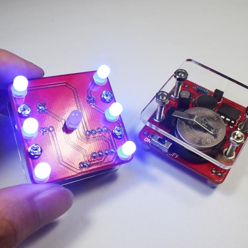 Best Diy Electronics Kits - สวิงสั่นชุดลูกเต๋า LED การหายใจเอฟเฟกต์ LED พร้อมมอเตอร์สั่นสะเทือนขนาดเล็กชุดอิเล็กทรอนิกส์ DIY