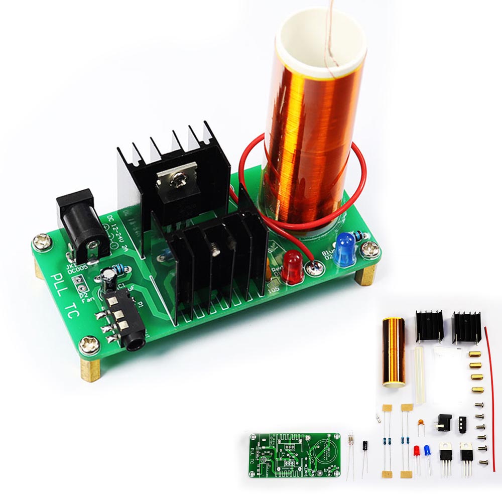 Diy Electronics Project - ชุดคิทคอยล์เทสลาอิเล็กทรอนิกส์ DIY 18V 2A พร้อมขั้วต่อเสียง 3.5