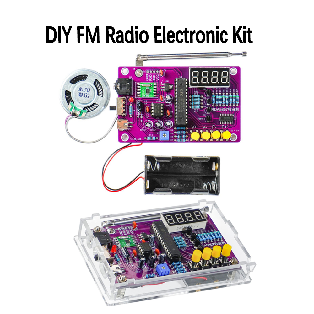 Diy Electronics Project - DIY วิทยุ FM ชุดอิเล็กทรอนิกส์ 87-108MHz ปรับความถี่ได้