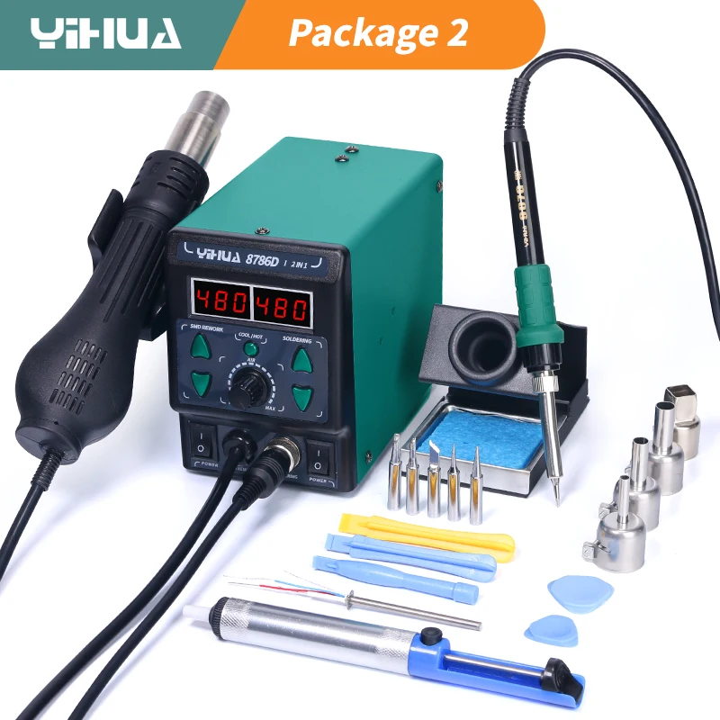 Diy Electronics Storage - YIHUA 8786D หัวแร้ง Hot Air สถานีบัดกรี
