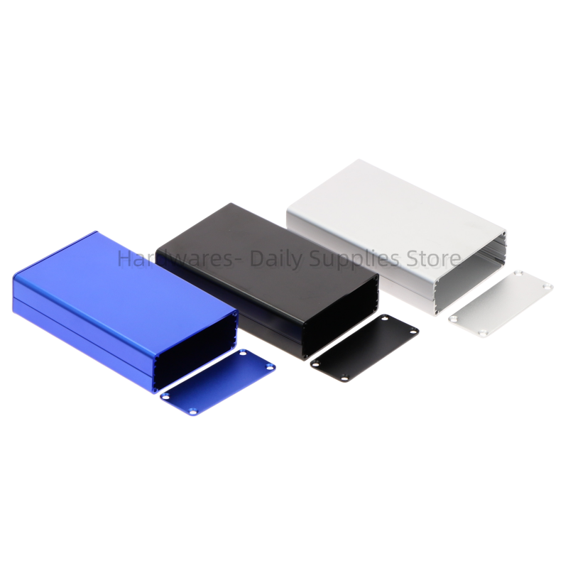 Diy Enclosure For Electronics - อลูมิเนียม PCB กล่องเครื่องมืออิเล็กทรอนิกส์กรณีโครงการแผงสกรู DIY ในตัวร่องเงินสีดําสีฟ้า 80x50x20