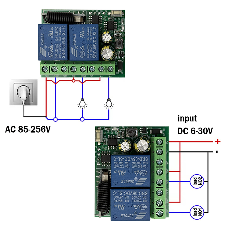 DC 9V 12V 24V AC 85-250V 2CH โ - Rf 433Mhz Module บทวิจารณ์และราคา
