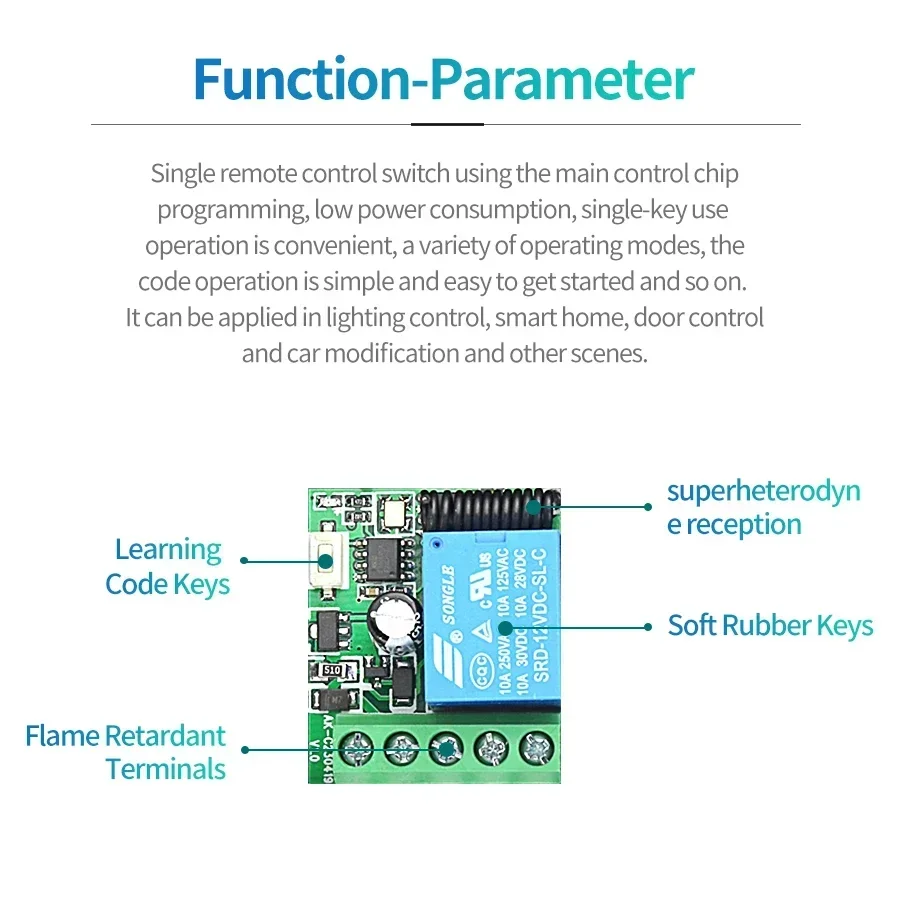DC 12V รีโมทคอนโทรลสมาร์ทสวิทช - Rf 433Mhz Module บทวิจารณ์และราคา