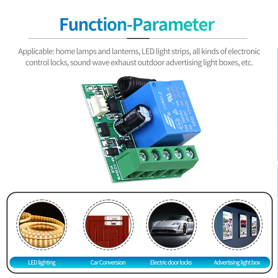 433MHz สวิตช์ DC12V ไร้สายแบบ  - Rf 433Mhz Module บทวิจารณ์และราคา