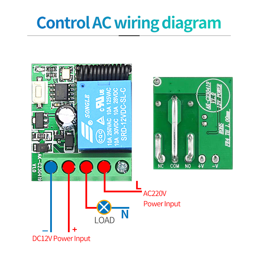 433MHz สวิตช์ DC12V ไร้สายแบบ  - Rf 433Mhz Module บทวิจารณ์และราคา