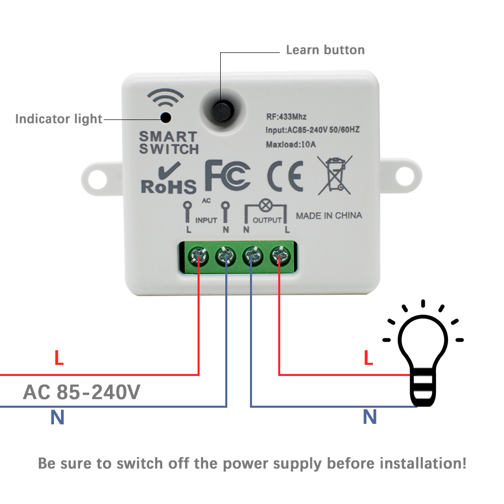220V 1CH รีโมทคอนโทรลไร้สาย 43 - Rf 433Mhz Module บทวิจารณ์และราคา